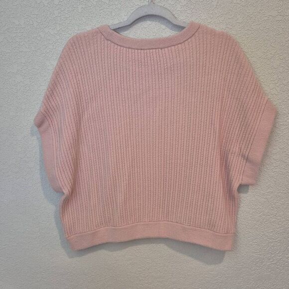 Express Women's Pink Soft Round Neck Short Sleeve Sweater Size M - Picture 3 of 6